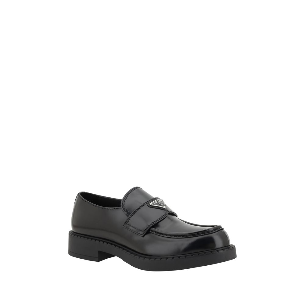 Black Rubber Platform Loafers