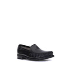 Black Calf Leather Bos Taurus Slip-On Loafers