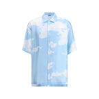 Light Blue Silk Pattern Shirt