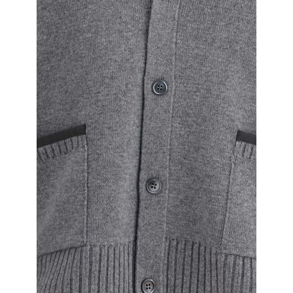 Gray Merino Wool Cardigan