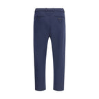 Blue Polyester Casual Pants