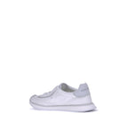 White Fabric Low Top Sneakers