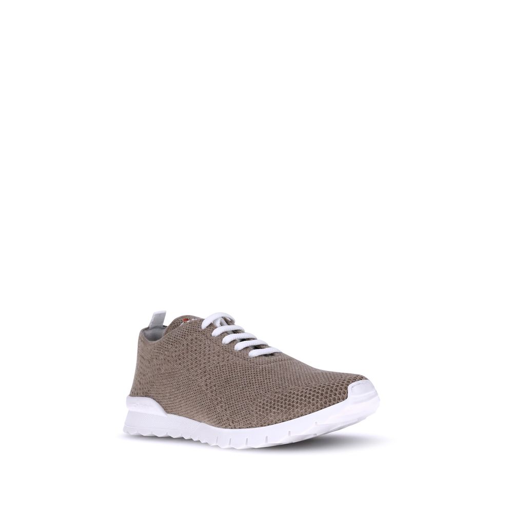 Brown Cotton Athletic Sneakers