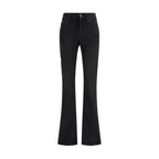 Black Cotton Bootcut Jeans