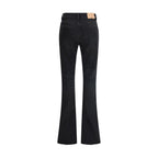 Black Cotton Bootcut Jeans