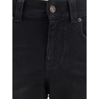 Black Cotton Bootcut Jeans