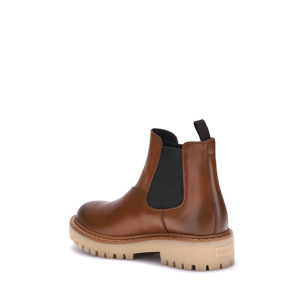 Brown Rubber Chelsea Boots