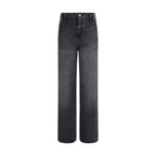 Black Cotton Straight-Leg Jeans