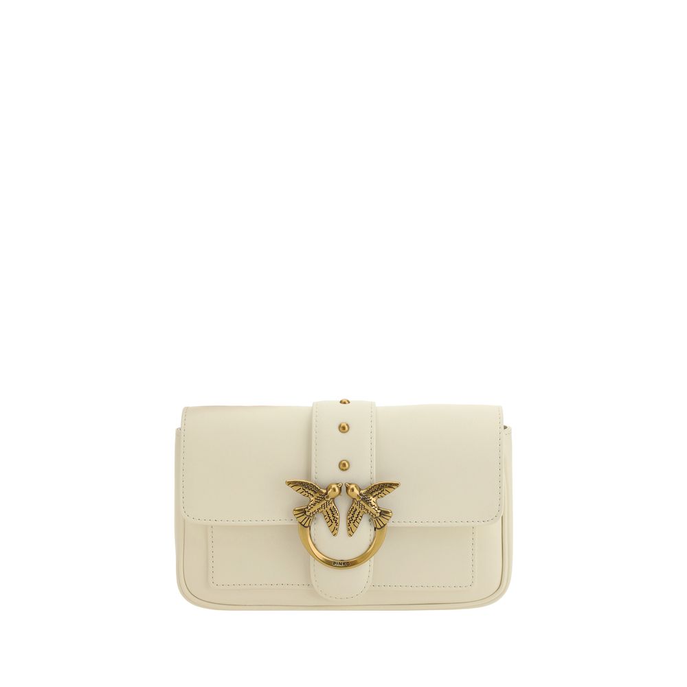 Sac bandoulière en cuir de veau blanc Bos Taurus