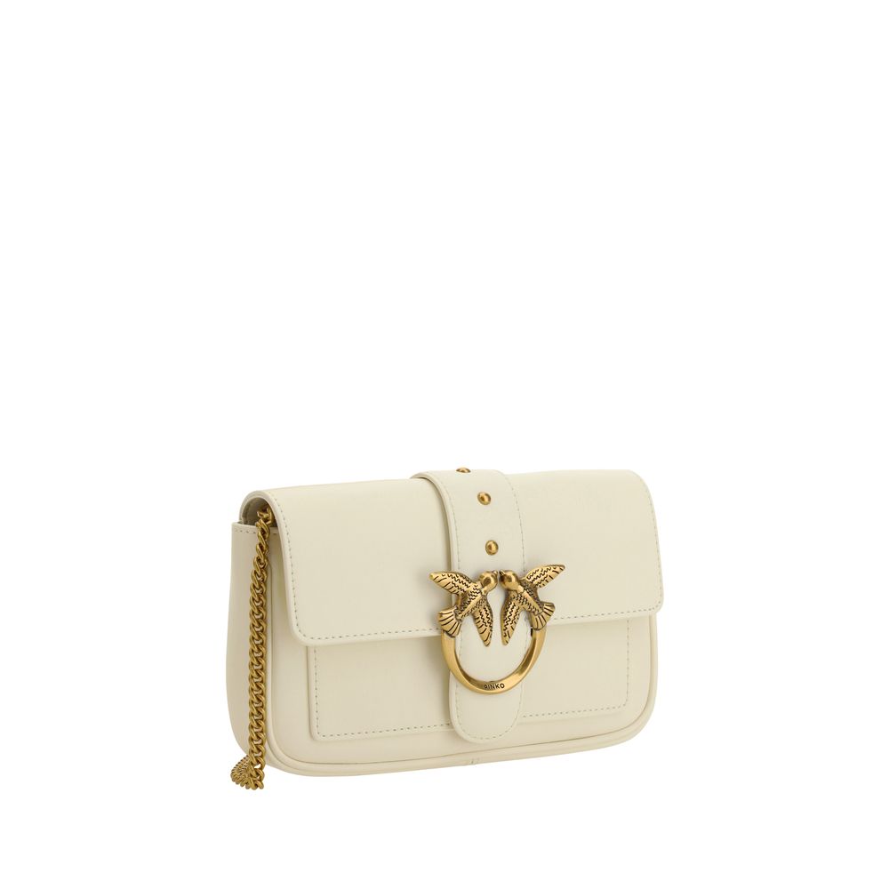 Sac bandoulière en cuir de veau blanc Bos Taurus