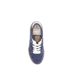Blue Cotton Low Top Sneakers