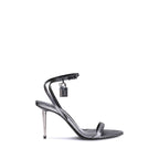 Silver Calf Leather Bos Taurus Stiletto Heel Sandals