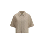 Beige Cotton Denim Jacket