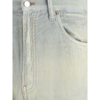 Light Blue Cotton Casual Pants