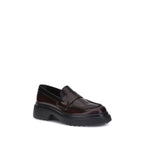 Brown Rubber Platform Loafers