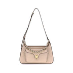 Beige Calf Leather Bos Taurus Shoulder Bag