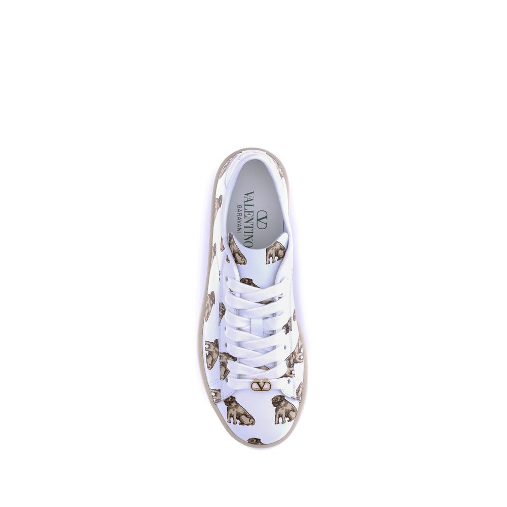 White Calf Leather Bos Taurus Low Top Sneakers