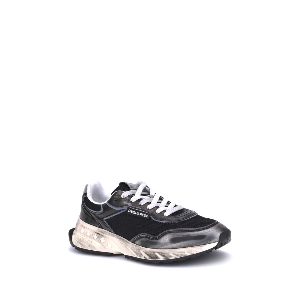 Black Calf Leather Bos Taurus Athletic Sneakers