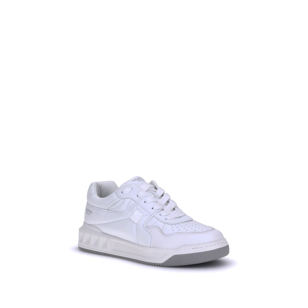White Calf Leather Bos Taurus Low Top Sneakers