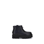 Black Calf Leather Bos Taurus Ankle Boots