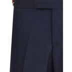Blue Wool Casual Pants