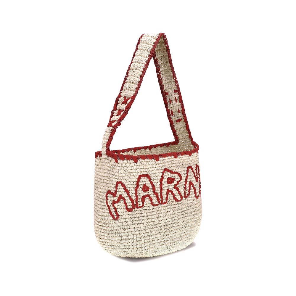Beige Raffia Shoulder Bag