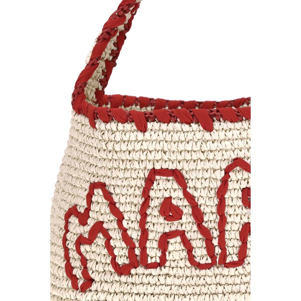 Beige Raffia Shoulder Bag