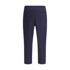 Blue Cotton Casual Pants
