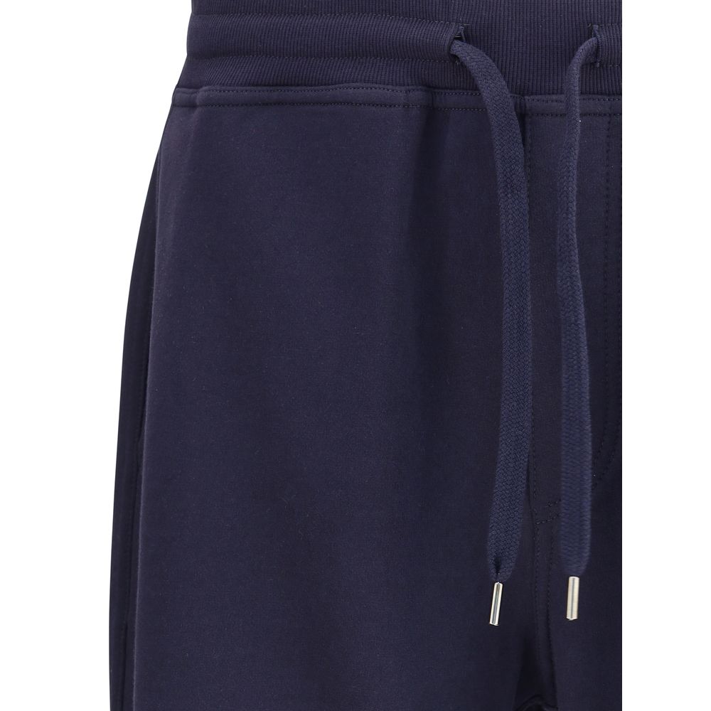 Blue Cotton Casual Pants