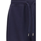 Blue Cotton Casual Pants