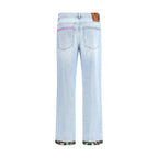 Light Blue Cotton Straight-Leg Jeans