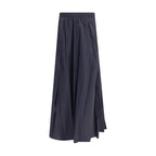 Blue Polyester Long Skirt