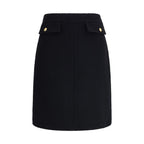 Black Wool Midi Skirt