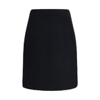 Black Wool Midi Skirt