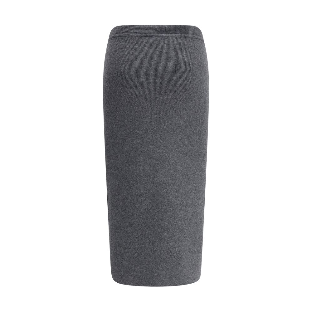Gray Cashmere Long Skirt