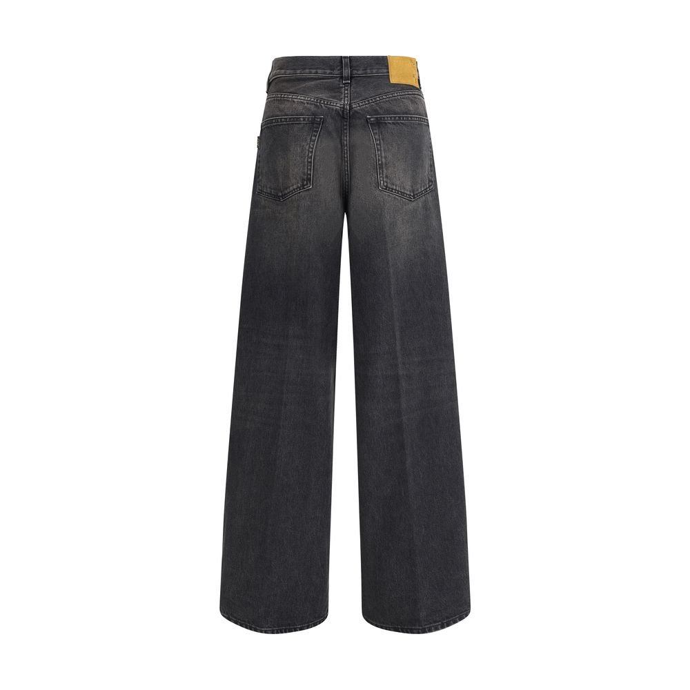 Black Cotton Relaxed Fit Jeans