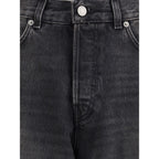 Black Cotton Relaxed Fit Jeans