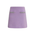 Purple Viscose Mini Skirt