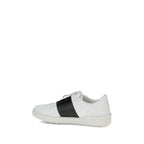 White Calf Leather Bos Taurus Low Top Sneakers