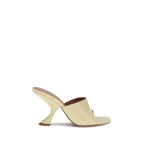 Cream Calf Leather Bos Taurus Stiletto Heel Sandals