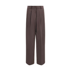 Brown Fleece Wool Dress Pants
