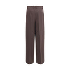 Brown Fleece Wool Dress Pants