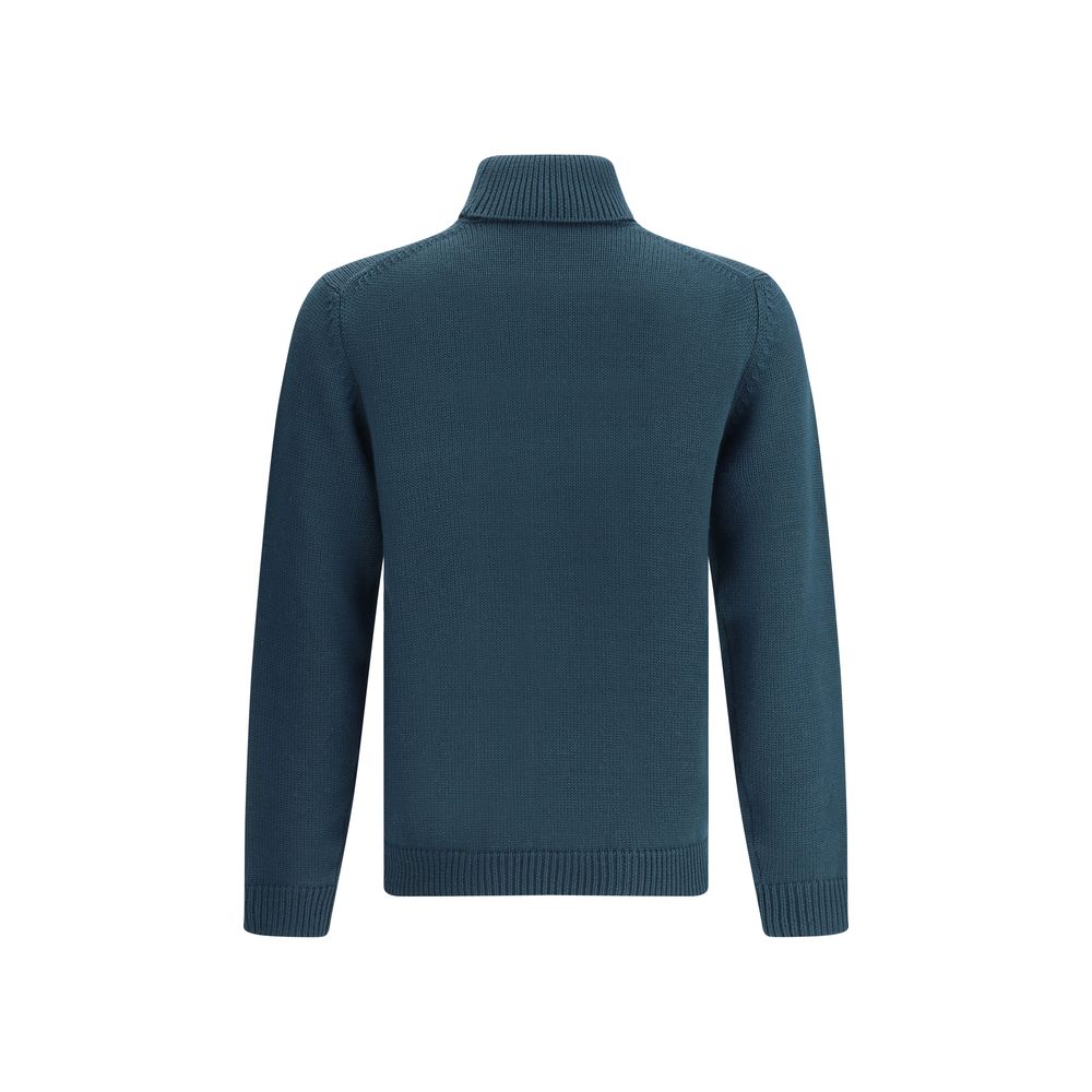 Bicolor Merino Wool Turtleneck