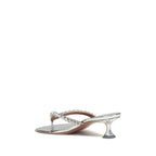 Silver Calf Leather Bos Taurus Stiletto Heel Sandals