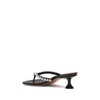 Black Calf Leather Bos Taurus Flip-Flop Sandals