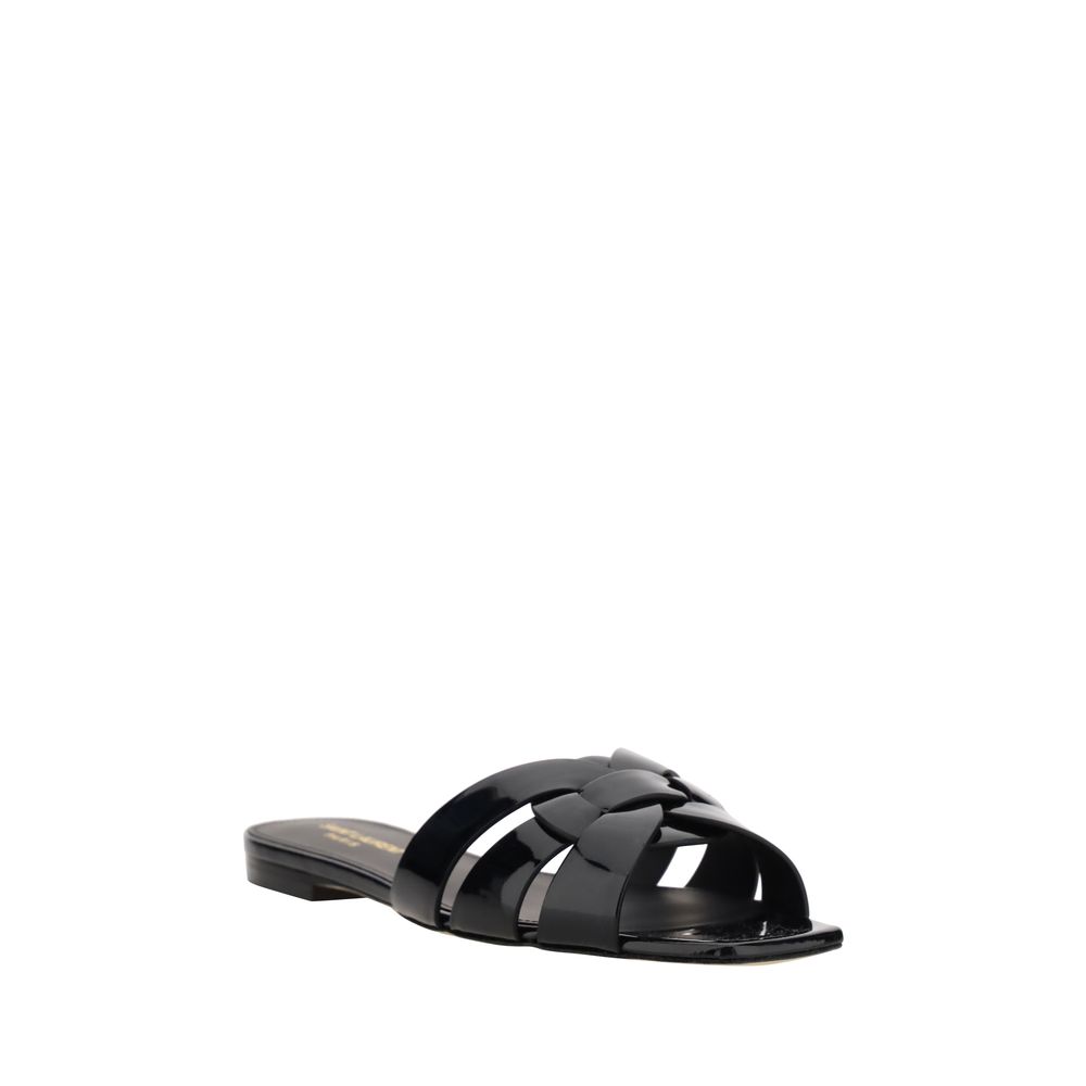 Black Calf Leather Bos Taurus Sandals
