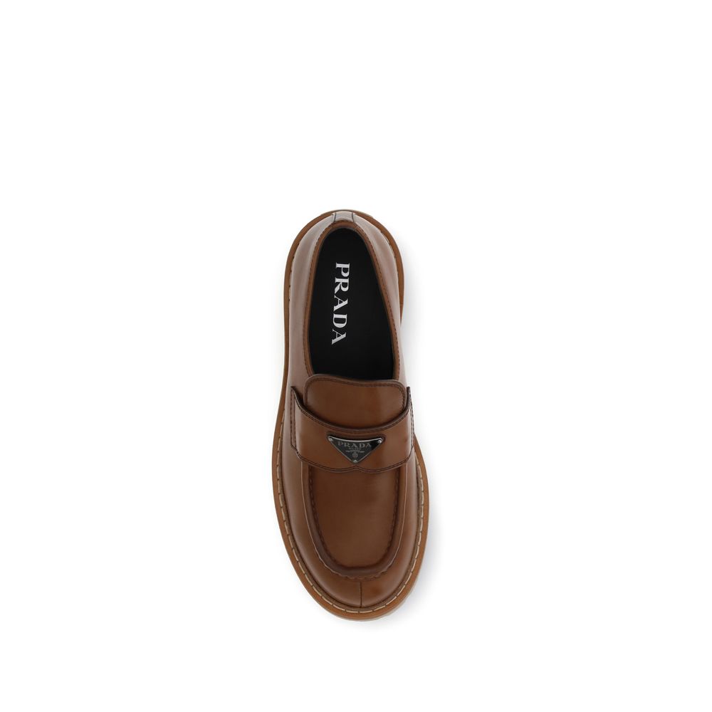 Brown Calf Leather Bos Taurus Slip-On Loafers