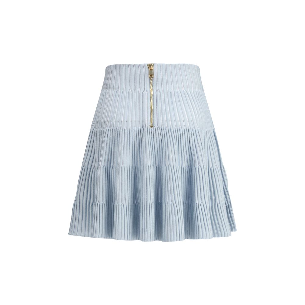 Light Blue Viscose Mini Skirt