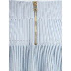 Light Blue Viscose Mini Skirt