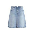 Light Blue Cotton Bermuda Shorts